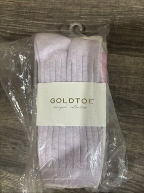 Gold Toe Designer Collection Lavender Ribbed Socks crew 6pair